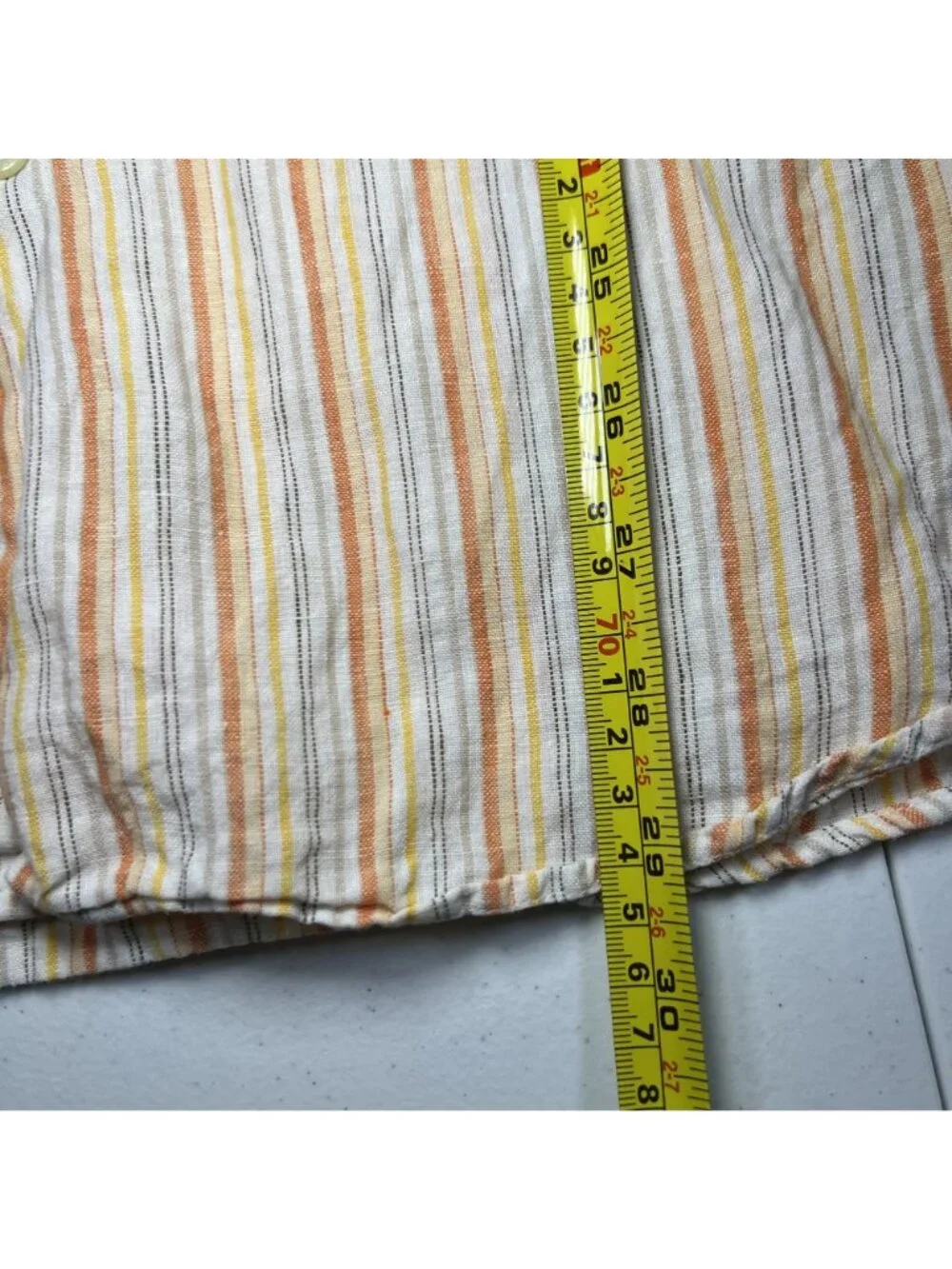 Banana Republic Mens Linen Striped Long Sleeve Button Up Shirt Size Medium